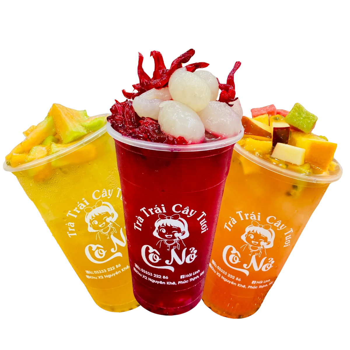 Ba ly trà trái cây của Tiệm Cô Nở